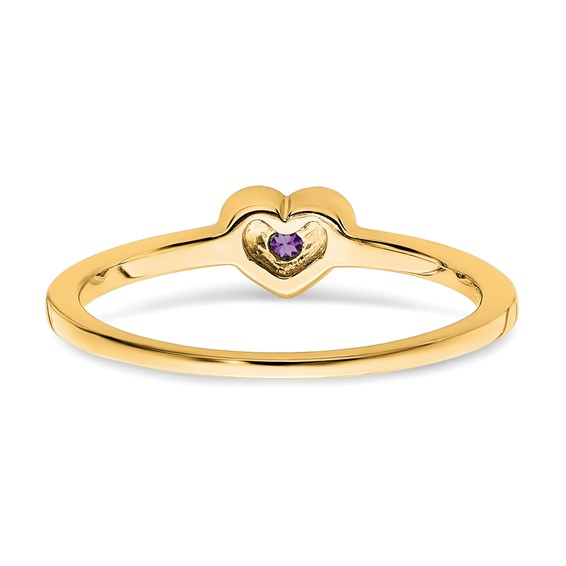 14K Amethyst Heart Ring