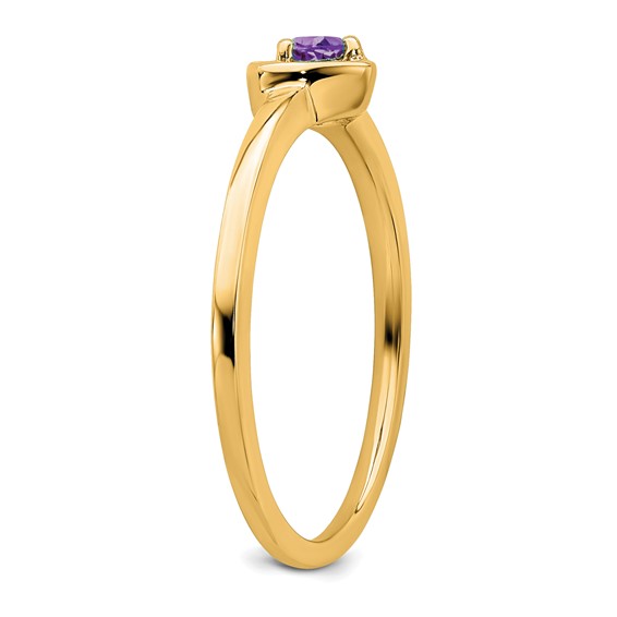 14K Amethyst Heart Ring