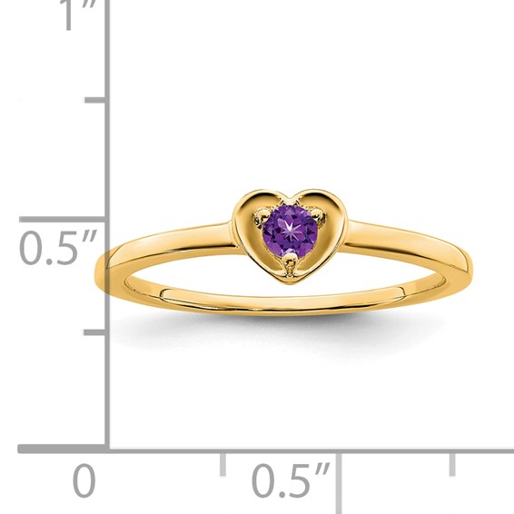 14K Amethyst Heart Ring