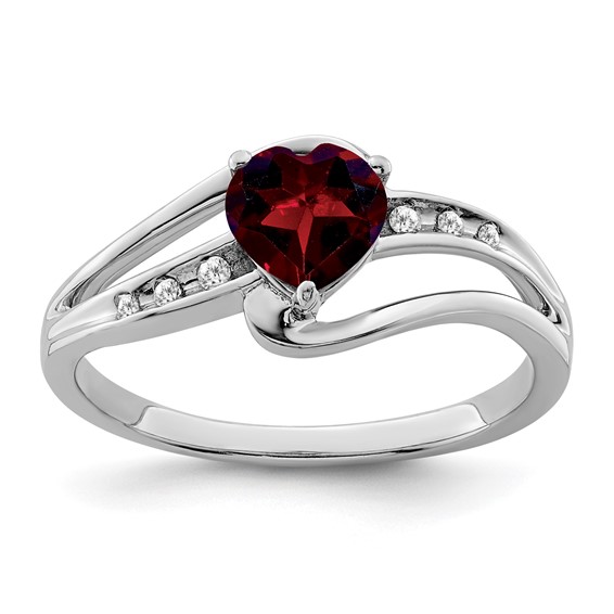 Sterling Silver Gemstone and Diamond Ring