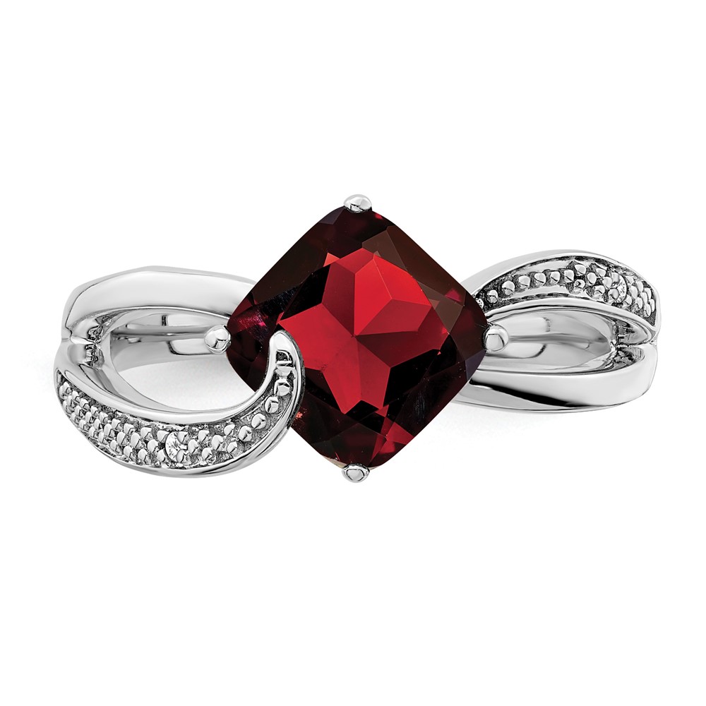 Sterling Silver Rhodium-plated Amethyst and Diamond Ring (RM7402-AM-001-SSA-6)
