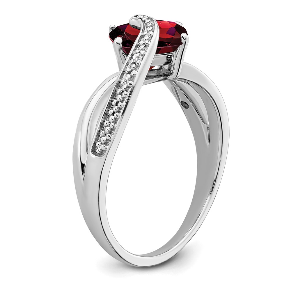 Sterling Silver Rhodium-plated Amethyst and Diamond Ring (RM7402-AM-001-SSA-6)
