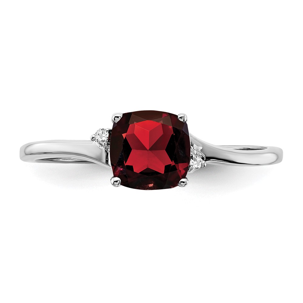 Sterling Silver Rhodium-plated Amethyst and Diamond Ring (RM7404-AM-001-SSA-7)