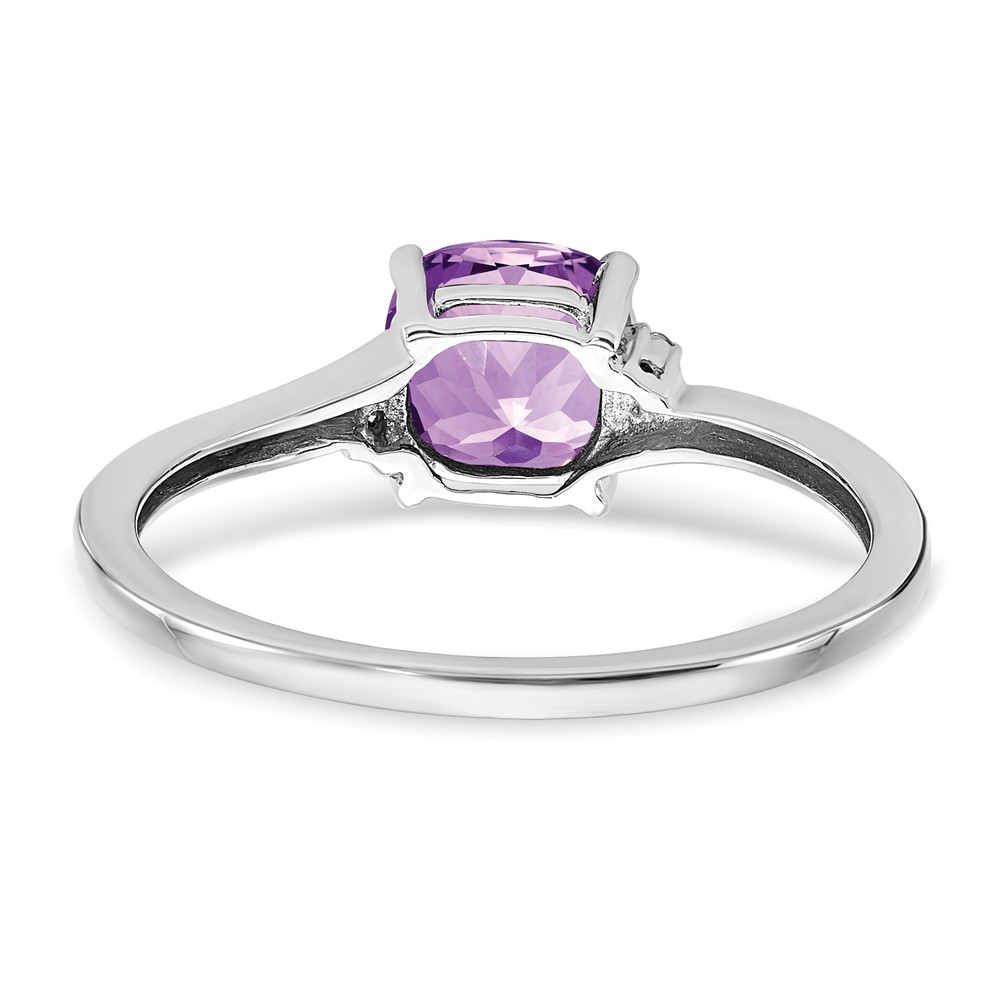 Sterling Silver Rhodium-plated Amethyst and Diamond Ring (RM7404-AM-001-SSA-7)