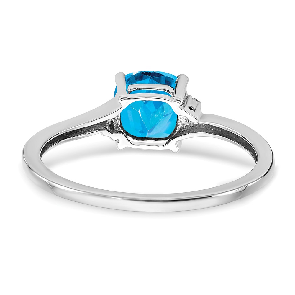 Sterling Silver Rhodium-plated Blue Topaz and Diamond Ring (RM7404-BT-001-SSA-6)
