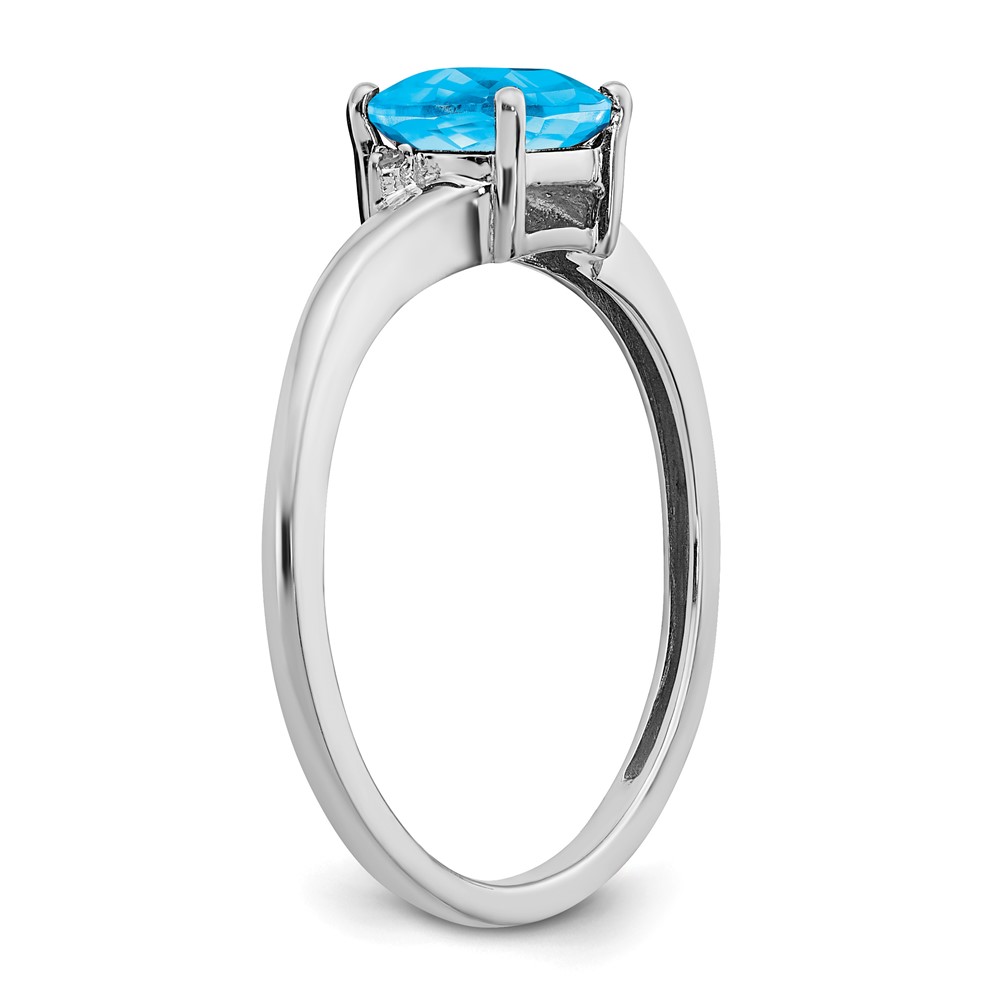 Sterling Silver Rhodium-plated Blue Topaz and Diamond Ring (RM7404-BT-001-SSA-6)