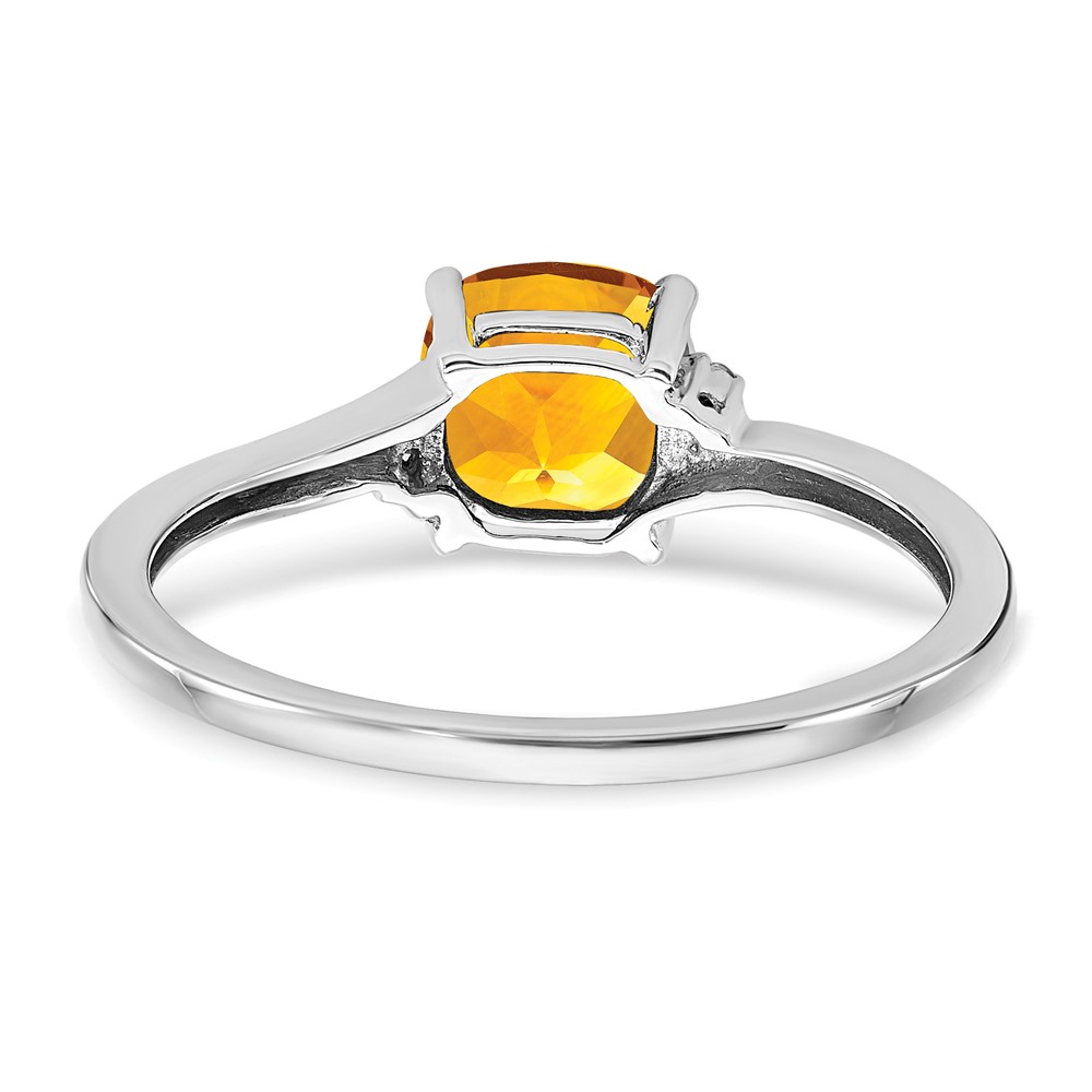 Sterling Silver Rhodium-plated Citrine and Diamond Ring (RM7404-CI-001-SSA-7)