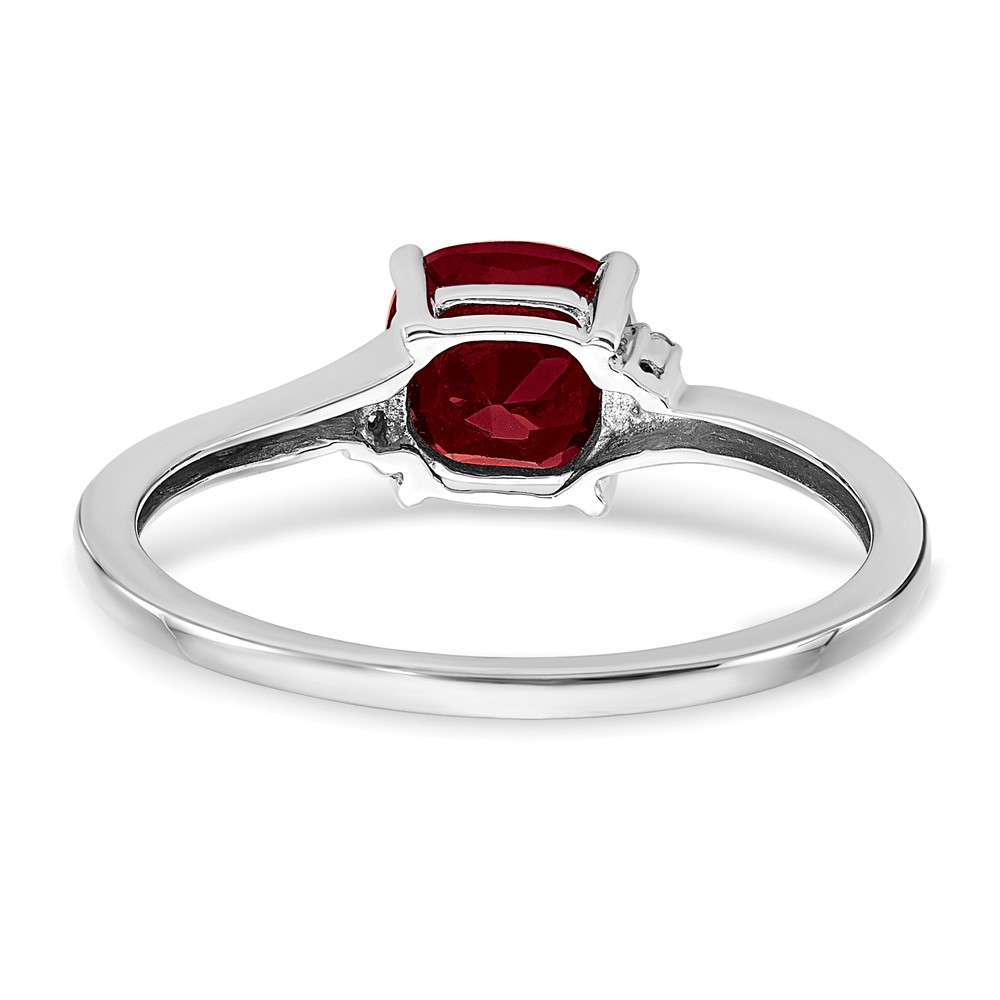 Sterling Silver Rhodium-plated Created Ruby and Diamond Ring (RM7404-CRU-001-SSA-8)