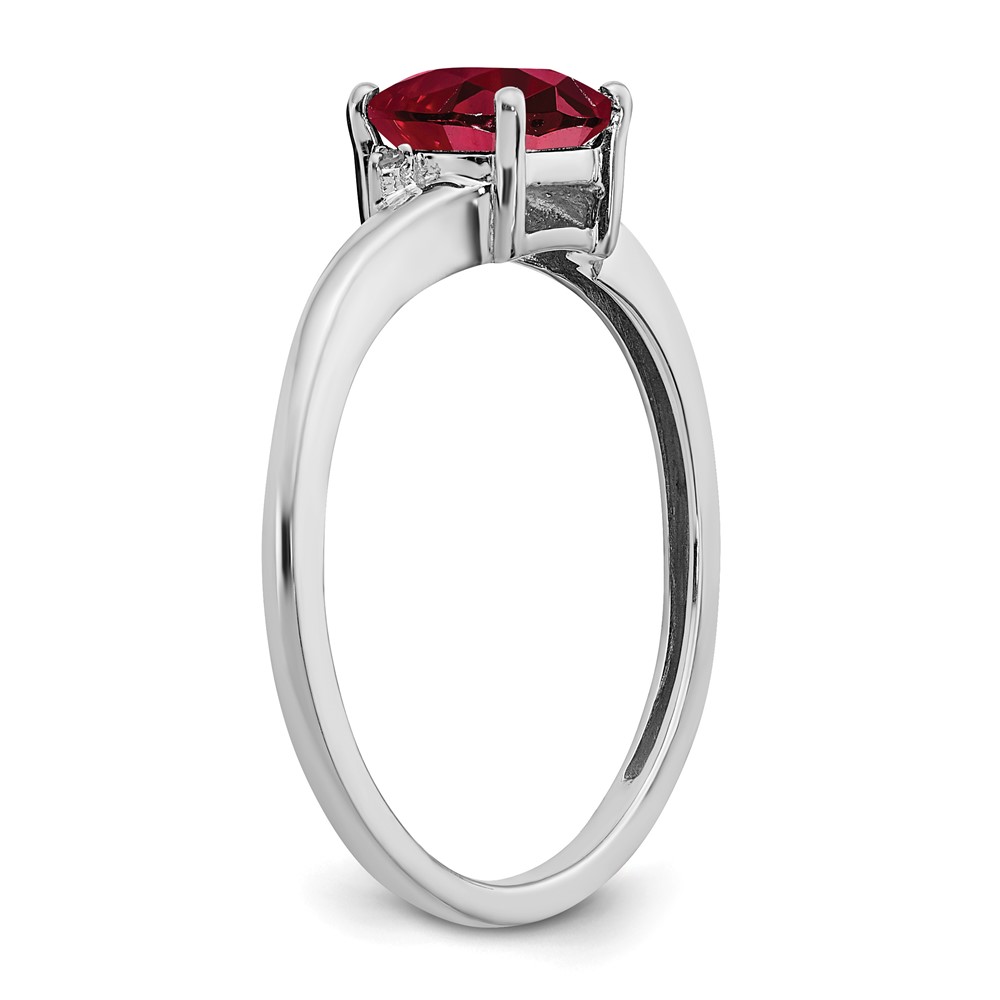 Sterling Silver Rhodium-plated Created Ruby and Diamond Ring (RM7404-CRU-001-SSA-8)