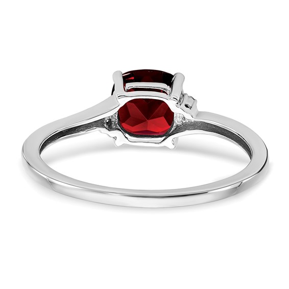 Sterling Silver Gemstone and Diamond Ring