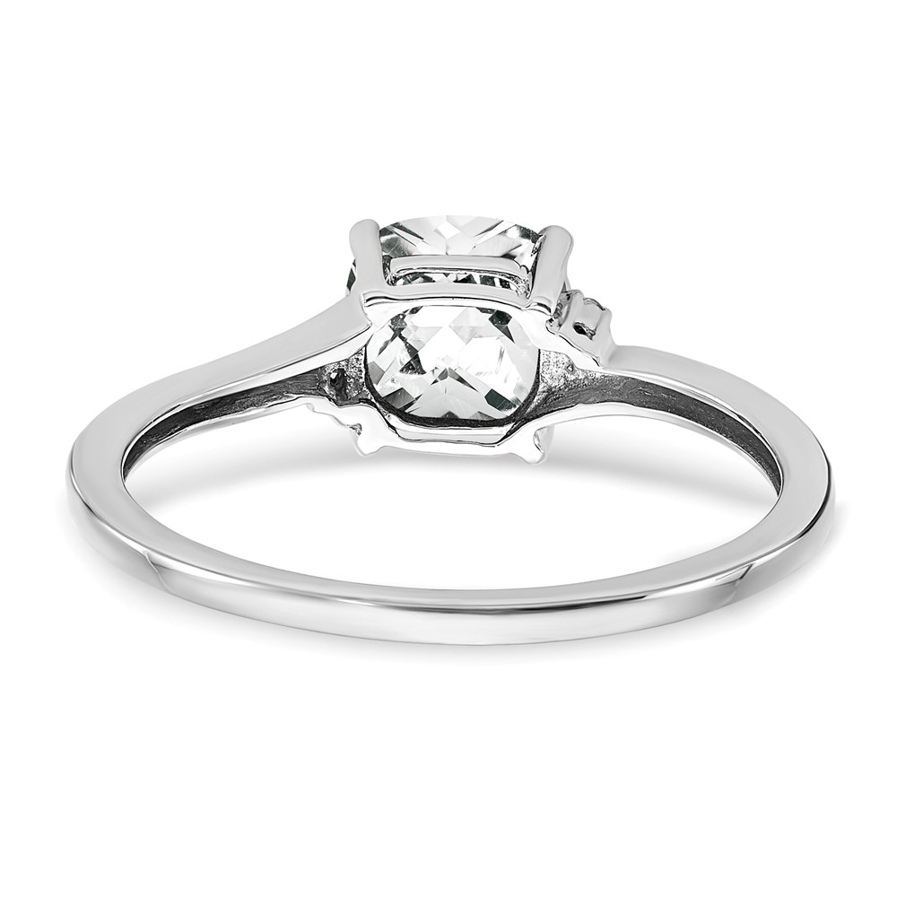 Sterling Silver Rhodium-plated White Topaz and Diamond Ring (RM7404-WT-001-SSA-6)
