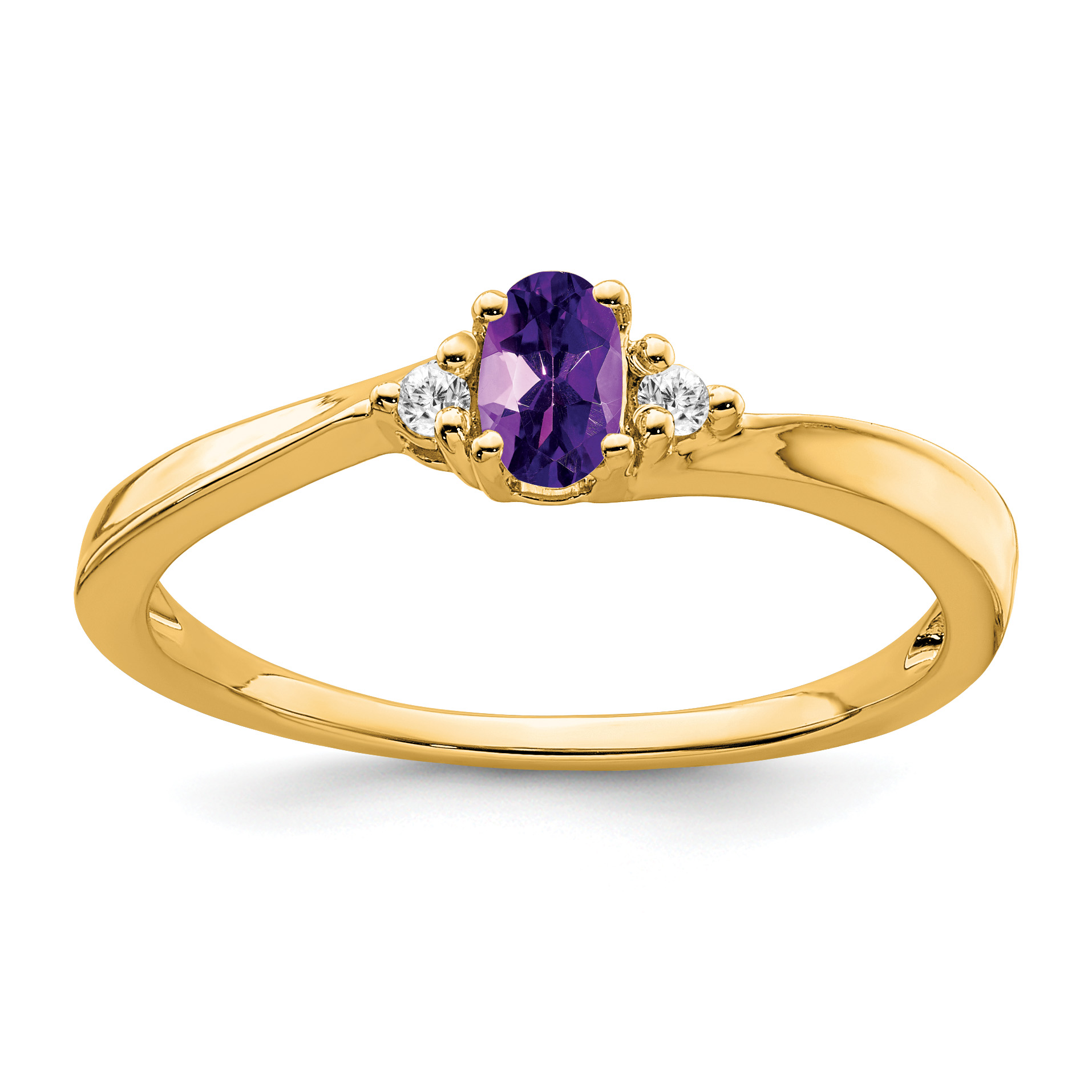 14K Amethyst and Diamond Ring (RM7405-AM-004-YA)