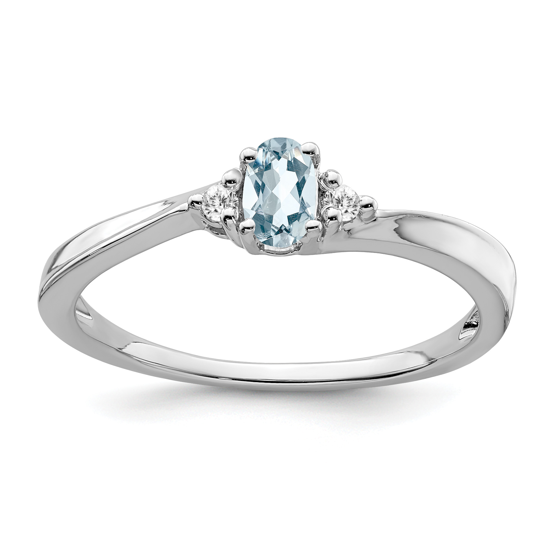14k White Gold Aquamarine and Diamond Ring (RM7405-AQ-004-WA)