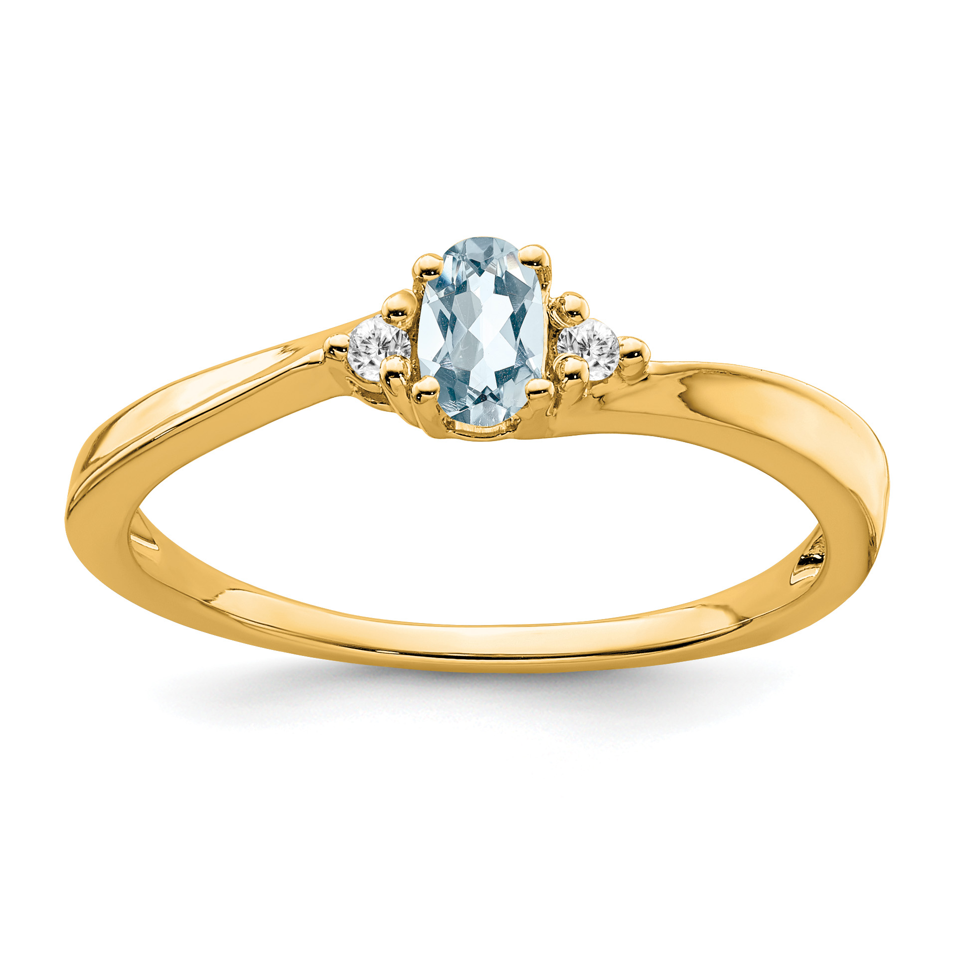 14K Aquamarine and Diamond Ring (RM7405-AQ-004-YA)
