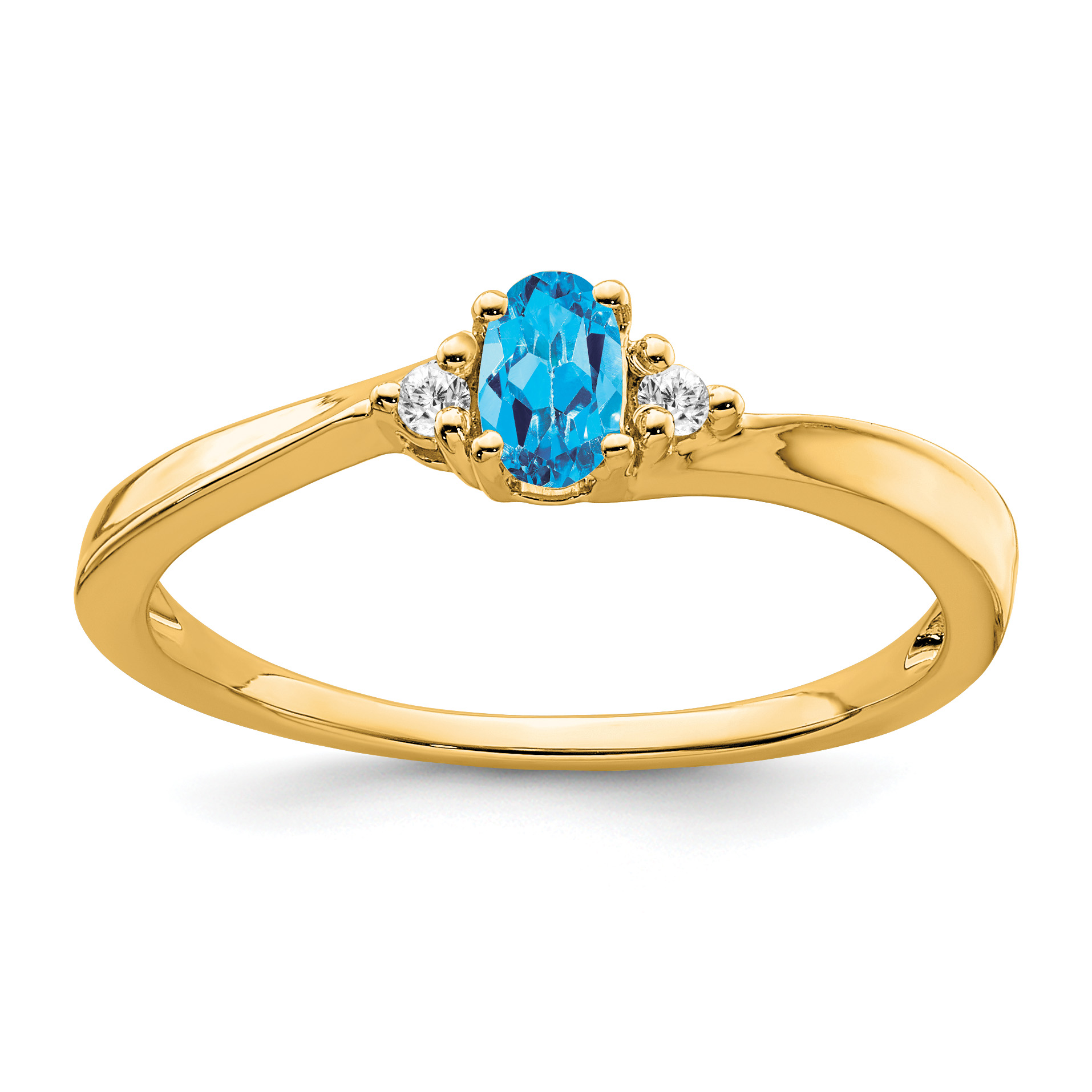14K Blue Topaz and Diamond Ring (RM7405-BT-004-YA)