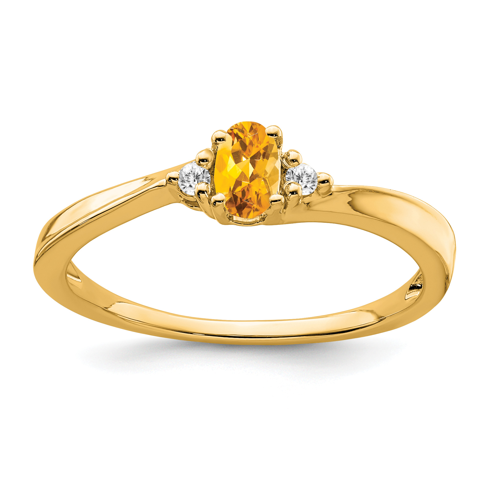 14K Citrine and Diamond Ring (RM7405-CI-004-YA)