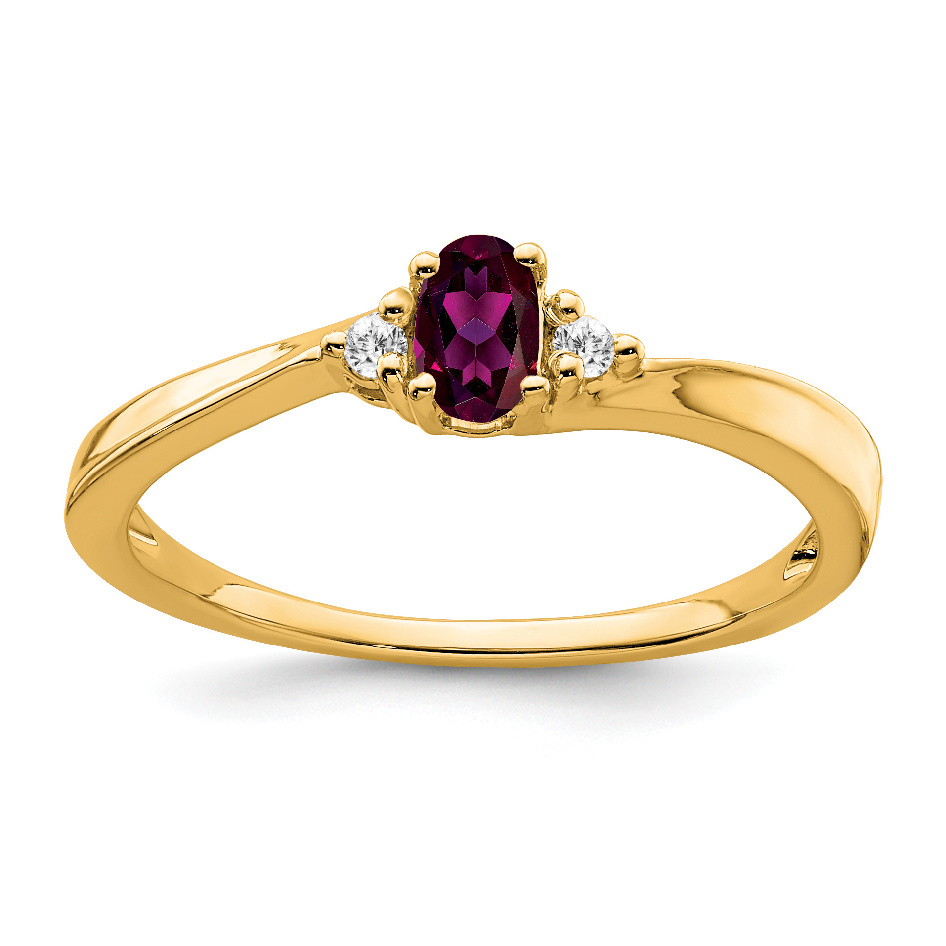 14K Rhodolite Garnet and Diamond Ring (RM7405-RG-004-YA)