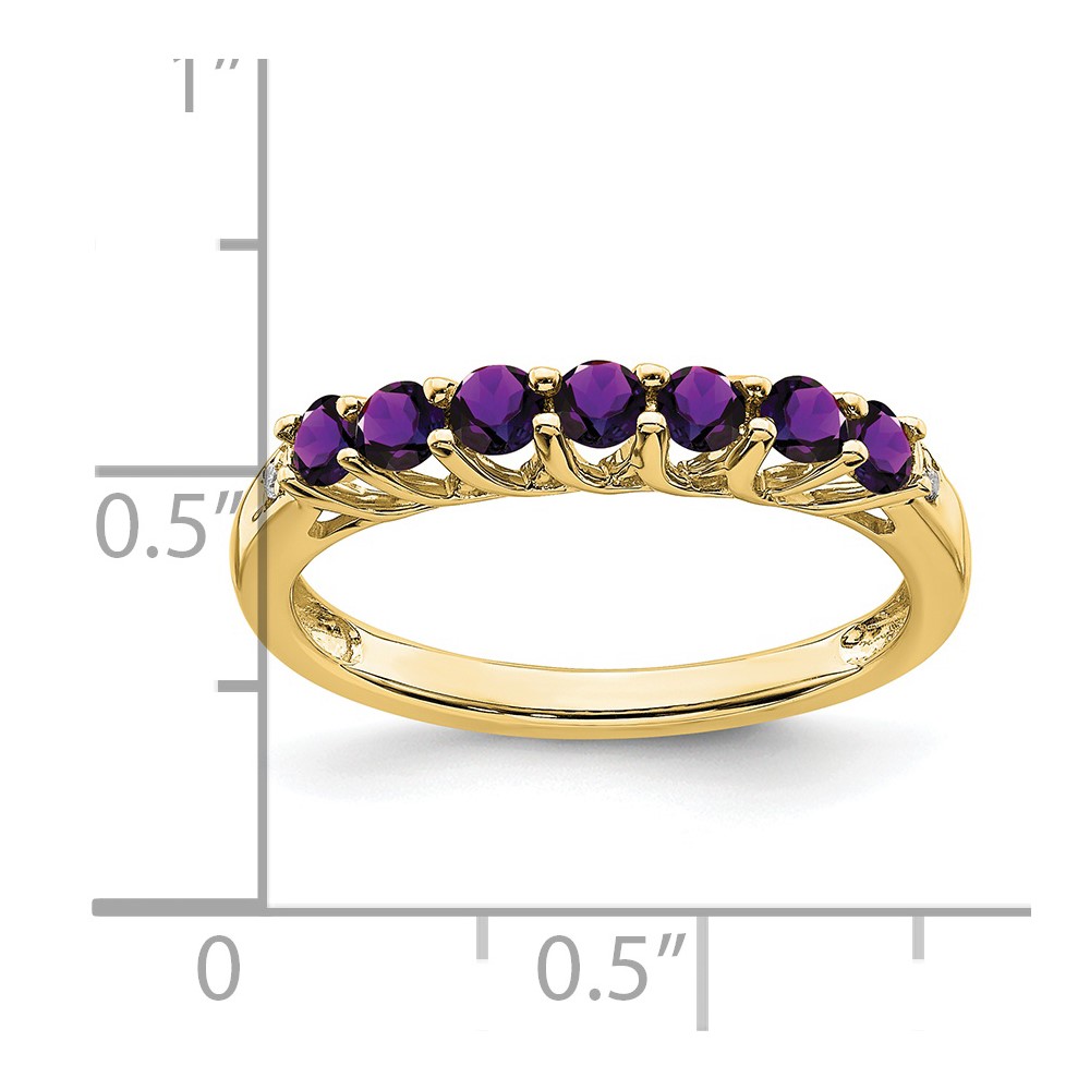 10k Amethyst and Diamond 7-stone Ring (RM7411-AM-001-1YA)