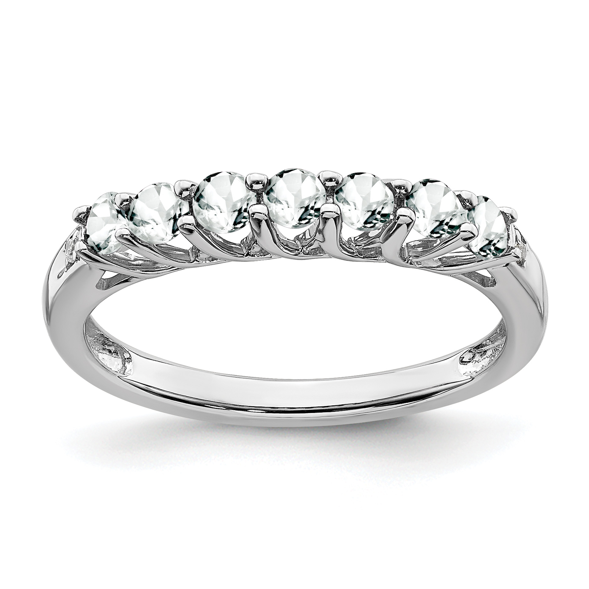 Sterling Silver Rhodium-plated White Topaz and Diamond Ring (RM7411-WT-001-SSA-6)