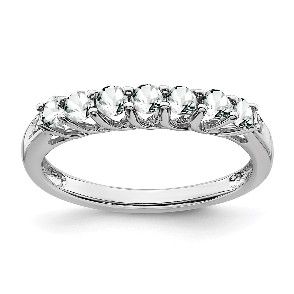 Sterling Silver Rhodium-plated White Topaz and Diamond Ring (RM7411-WT-001-SSA-6)