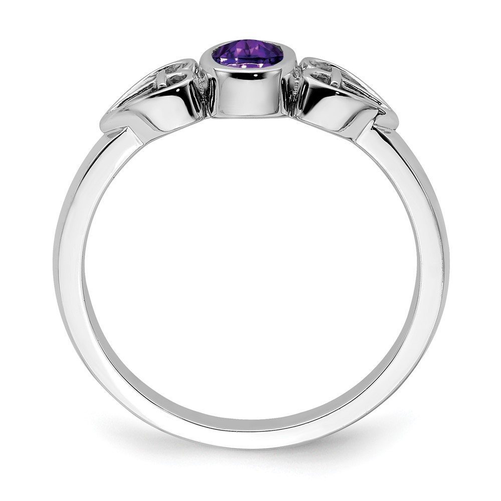 Sterling Silver Rhodium-plated Amethyst Ring (RM7412-AM-SS-7)