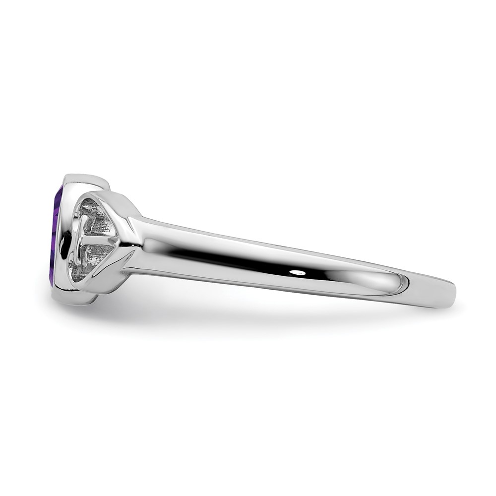 Sterling Silver Rhodium-plated Amethyst Ring (RM7412-AM-SS-7)