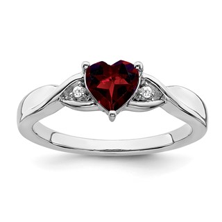 Sterling Silver Gemstone and Diamond Ring