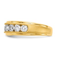 IBGoodman 10K Yellow Gold 1.50 Carat Lab Grown Diamond VS SI+ G+ Seven Stone Complete Men's Ring view 3