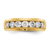 IBGoodman 10K Yellow Gold 1.50 Carat Lab Grown Diamond VS SI+ G+ Seven Stone Complete Men's Ring view 4