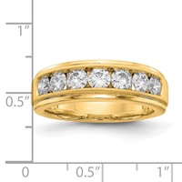 IBGoodman 10K Yellow Gold 1.50 Carat Lab Grown Diamond VS SI+ G+ Seven Stone Complete Men's Ring view 5