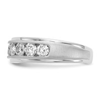 IBGoodman 10K White Gold 1.50 Carat Lab Grown Diamond VS SI+ G+ Seven Stone Complete Men's Ring view 3