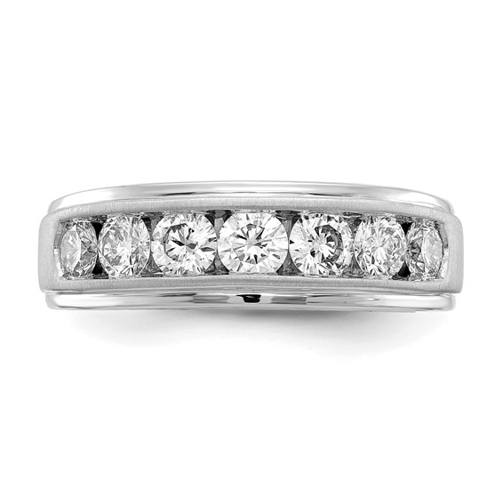 IBGoodman 10k White Gold 1 1/2 carat Lab Grown Diamond VS/SI+ G+ Seven Stone Complete Men's Ring