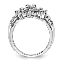 14K White Gold 2.62 Carat Lab Grown Diamond VS SI+ G+ Complete Cluster Fashion Ring view 2