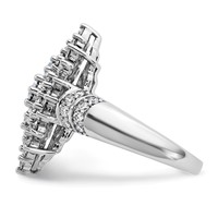 14K White Gold 2.62 Carat Lab Grown Diamond VS SI+ G+ Complete Cluster Fashion Ring view 3