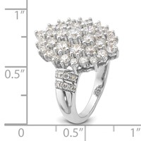 14K White Gold 2.62 Carat Lab Grown Diamond VS SI+ G+ Complete Cluster Fashion Ring view 4