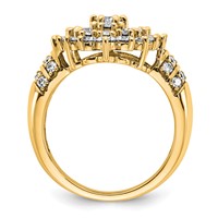 14K Yellow Gold 2.62 Carat Lab Grown Diamond VS SI+ G+ Complete Cluster Fashion Ring view 2