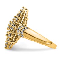 14K Yellow Gold 2.62 Carat Lab Grown Diamond VS SI+ G+ Complete Cluster Fashion Ring view 3