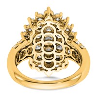 14K Yellow Gold 2.62 Carat Lab Grown Diamond VS SI+ G+ Complete Cluster Fashion Ring view 5