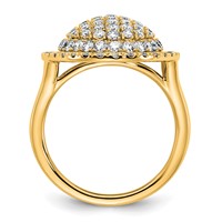 14K Yellow Gold 2.25 Carat Lab Grown Diamond VS SI+ G+ Complete Fashion Ring view 2