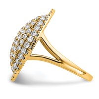 14K Yellow Gold 2.25 Carat Lab Grown Diamond VS SI+ G+ Complete Fashion Ring view 3