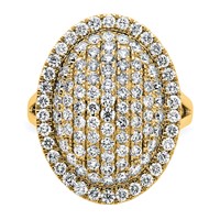 14K Yellow Gold 2.25 Carat Lab Grown Diamond VS SI+ G+ Complete Fashion Ring view 4
