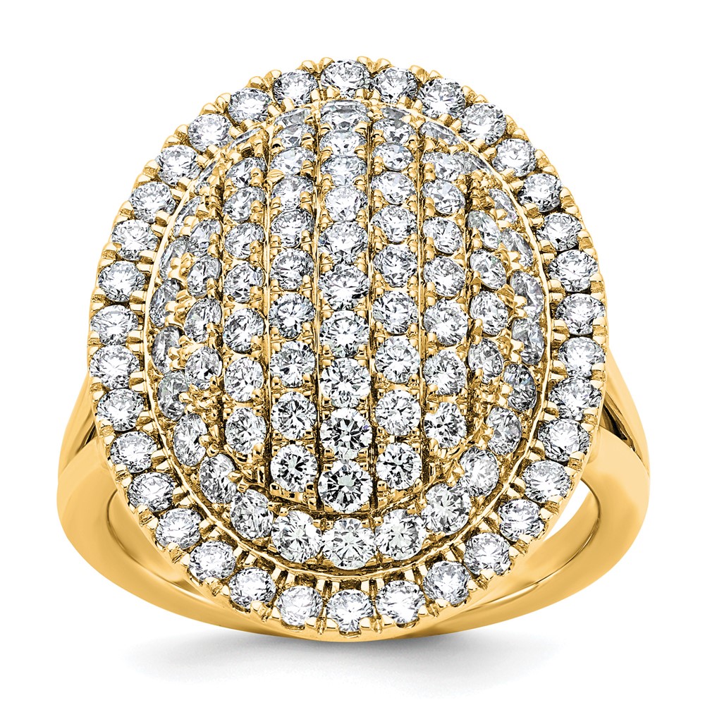 14K Yellow Gold 2.25 Carat Lab Grown Diamond VS SI+ G+ Complete Fashion Ring