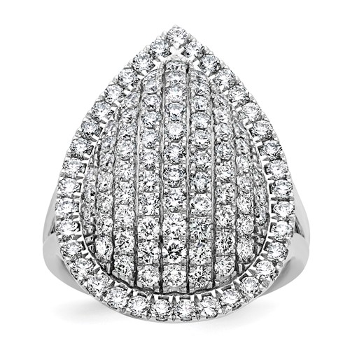 14K White Gold 2 Carat Lab Grown Diamond VS SI+ G+ Complete Fashion Ring