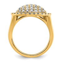 14K Yellow Gold 2 Carat Lab Grown Diamond VS SI+ G+ Complete Fashion Ring view 2