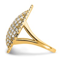 14K Yellow Gold 2 Carat Lab Grown Diamond VS SI+ G+ Complete Fashion Ring view 3