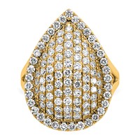 14K Yellow Gold 2 Carat Lab Grown Diamond VS SI+ G+ Complete Fashion Ring view 4