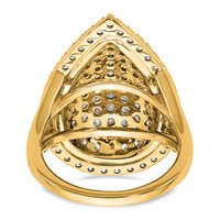 14K Yellow Gold 2 Carat Lab Grown Diamond VS SI+ G+ Complete Fashion Ring view 5