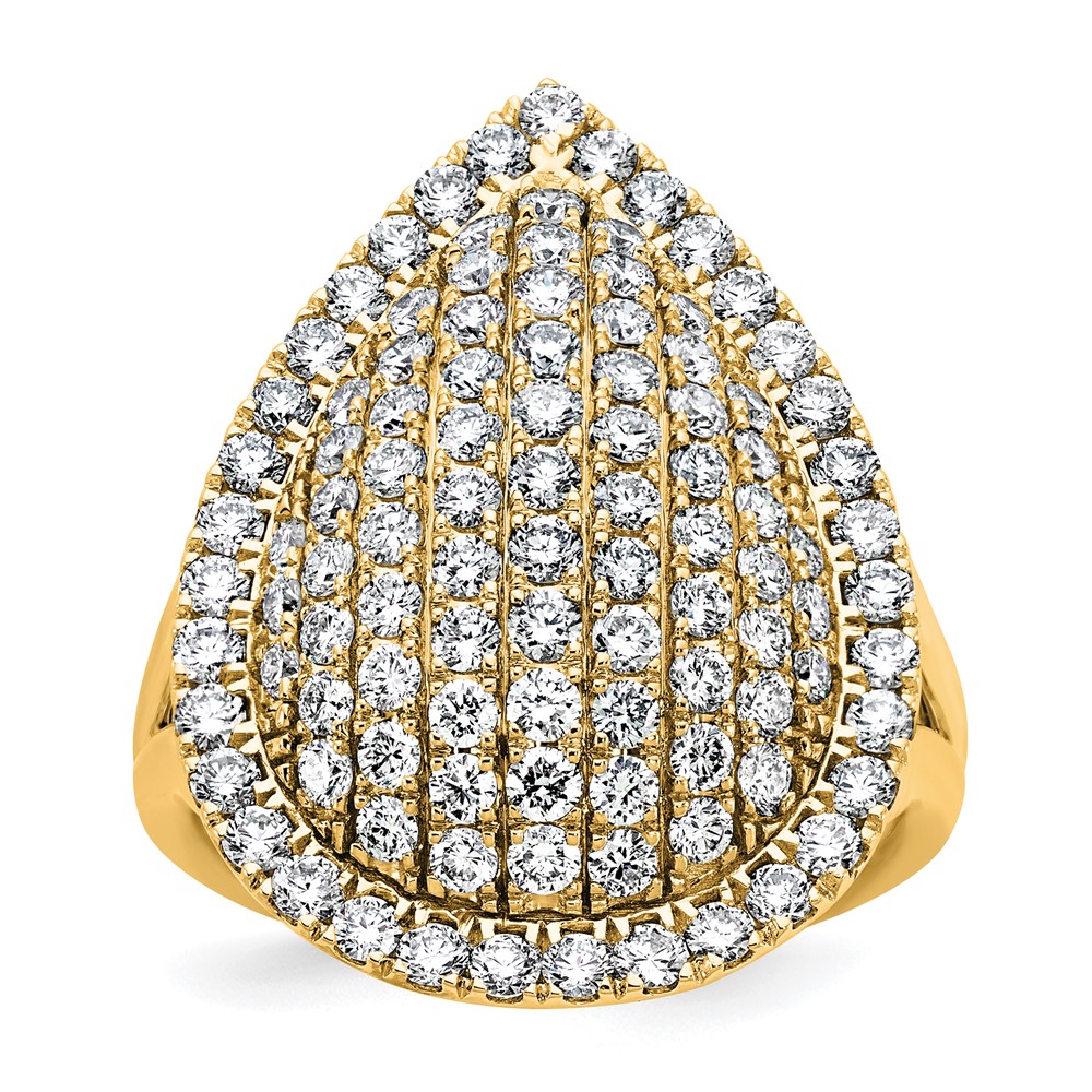 14K Yellow Gold 2 Carat Lab Grown Diamond VS SI+ G+ Complete Fashion Ring
