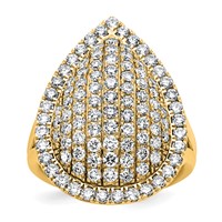 14K Yellow Gold 2 Carat Lab Grown Diamond VS SI+ G+ Complete Fashion Ring view 1