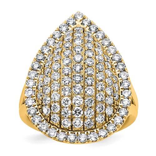 14K Yellow Gold 2 Carat Lab Grown Diamond VS SI+ G+ Complete Fashion Ring